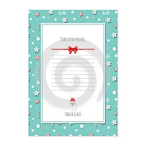 Christmas letter from Santa Claus template A4.