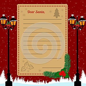 Christmas letter to Santa Claus