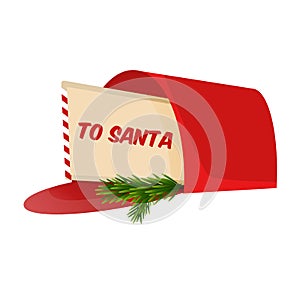 Christmas letter to Santa Claus in the mailbox.