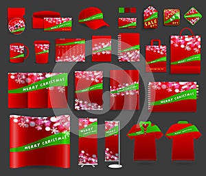 Christmas light background with corporate identity templates
