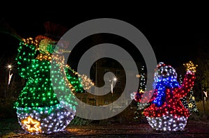 Christmas light decoration and adornment on the streets