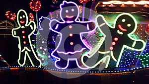 Christmas Light Display of Gingerbread People