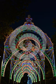 Christmas lighted archway