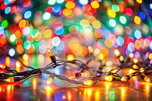 Christmas Lights Abstract Color Background photo