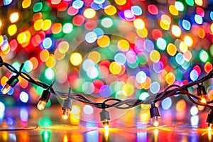 Christmas lights, abstract color background photo