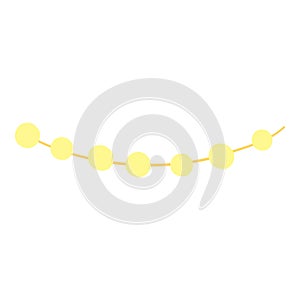 Christmas lights ball wire icon, flat style