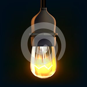 Christmas Lights Bulb Decoration On Dark Background. Transparent New Year Element