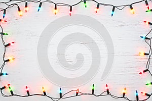 Christmas lights bulb frame decoration