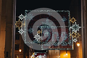 Christmas lights on Commerce square