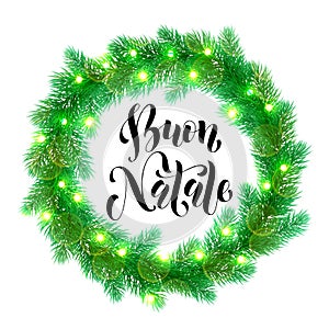 Christmas lights decoration Italian Buon Natale design element