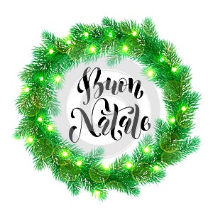 Christmas lights decoration Italian Buon Natale design element photo