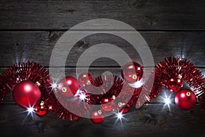 Christmas Lights Decoration Wood Background