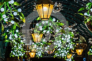 Christmas lights and decorations in Covent Garden market photo