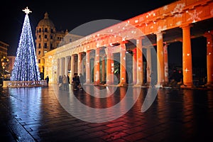 Christmas lights decorations in the street of Foggia photo