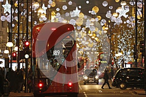 Christmas Lights Display on Oxford Street in London