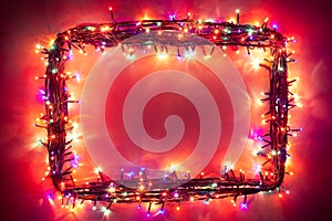 Christmas lights frame