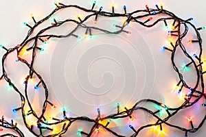 Christmas lights frame