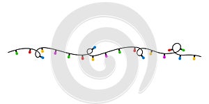 Christmas lights icon set background