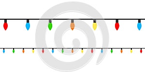 Christmas lights icon set background