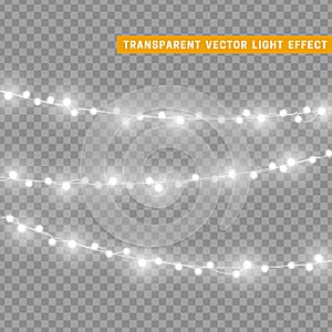 Christmas lights isolated realistic design elements.