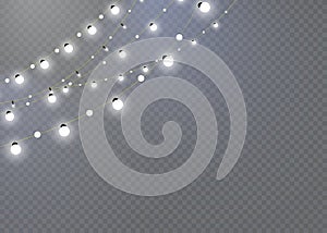 Christmas lights isolated on a transparent background. Christmas glowing garland.decoration for the new year and Christmas.light e