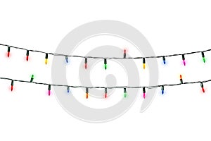 Christmas lights isolated on white background