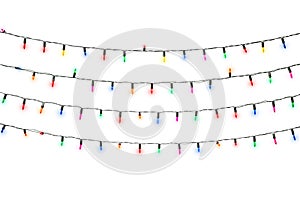 Christmas lights isolated on white background