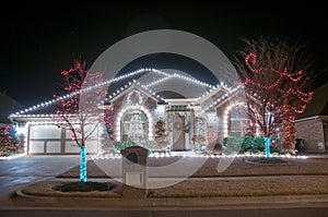 Christmas lights outside on a home