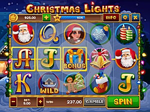 Christmas lights slots game
