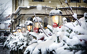 Christmas lights on the street