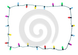 Christmas lights string isolated on white background With clipping path