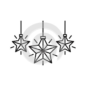 Christmas lights thin line icon, christmas and new year, festive light sign
