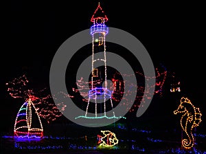 Christmas Lights - Tropical Lighthouse Theme