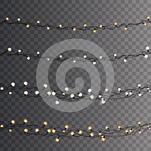 Christmas lights. Xmas string, vector