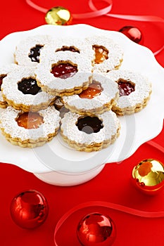 Christmas Linzer Torte Almond Cookies with Preserves