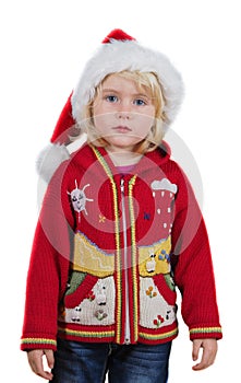 Christmas little girl with Santa hat