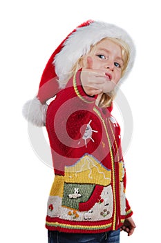 Christmas little girl with Santa hat