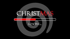 Christmas Loading Progress Bar On black Background. New Year Xmas Progression and Celebration Concept 4K Video