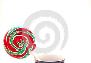 Christmas Lollipop in a Cup