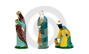 The Christmas magic. Ceramic figure of the wise men