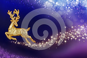 Christmas magic with golden reindeer