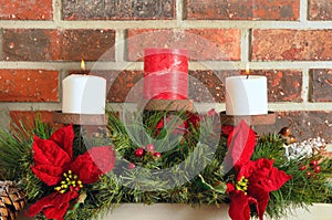 Christmas mantel decor photo