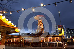 Christmas Market illuminated at night