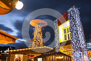 Christmas Market illuminated at night