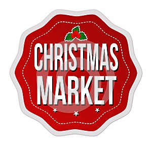 Christmas market label or sticker