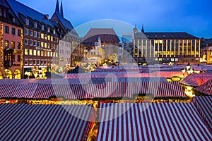 Christmas Market-many stalls- Nuremberg (Nuernberg), Germany