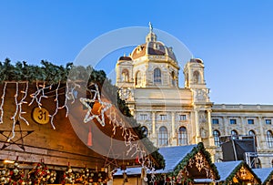 Christmas Market near Museum quarter in Vienna Austria