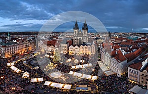 Christmas market on Old Town square in Prague