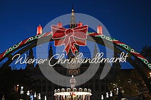 Christmas market on Rathausplatz Vienna photo