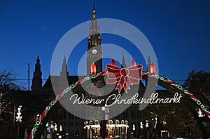 Christmas market on Rathausplatz in Vienna